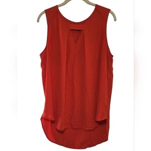 Pleione Vibrant Orange Sleeveless Blouse